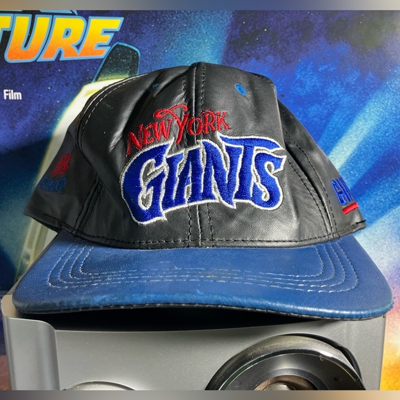 Vintage 80s New York Giants NFL branded football genuine leather snapback hat - Picture 1 of 9